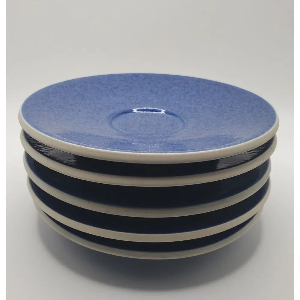 Sasaki Colorstone Sapphire Saucers Vignelli Designs Made In Japan Set Of‎ 5